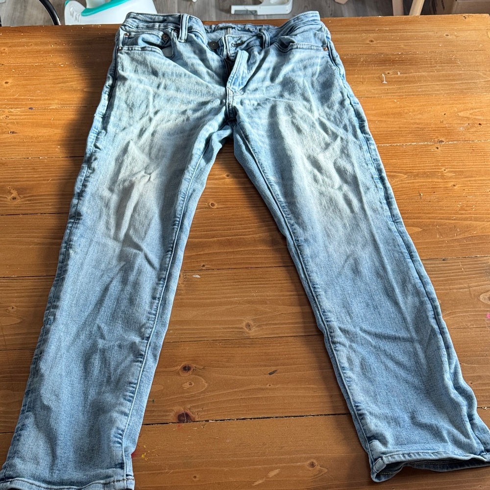American Eagle Outfitters Slim‎ Straight Jeans Light Wash Denim Mens Size 33x30